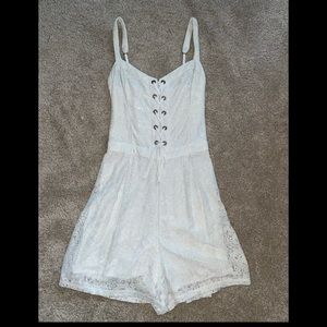 Hollister White Lace Romper